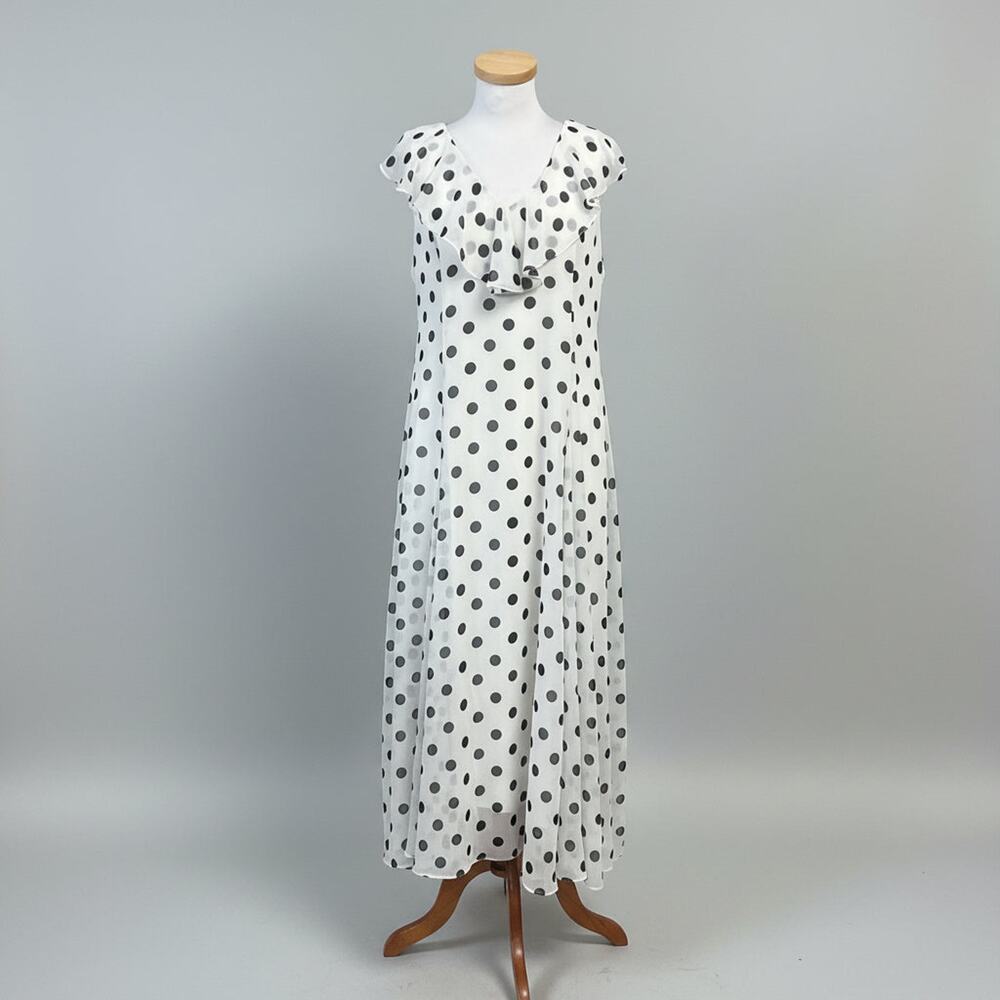 WAYF white and black polka dot maxi dress, size XL, NEW WITH TAGS!